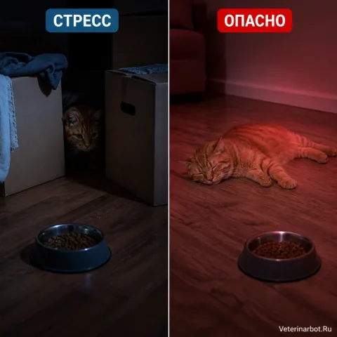 Кот не ест после переезда: стресс или болезнь?