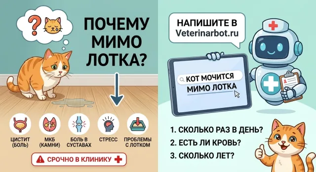 Кот мочится мимо лотка — 5 причин кроме вредности
