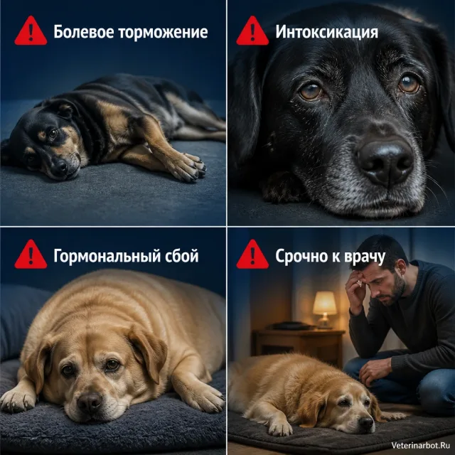 Почему собака «просто лежит» - три разных причины