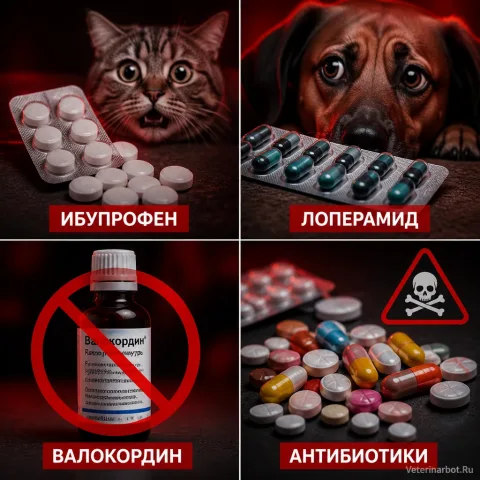 Человеческие таблетки — не помощь питомцу