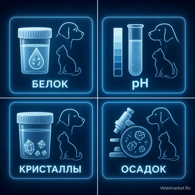 Анализ мочи питомца: что смотреть и как читать