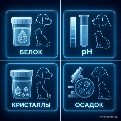 Анализ мочи питомца: что смотреть и как читать