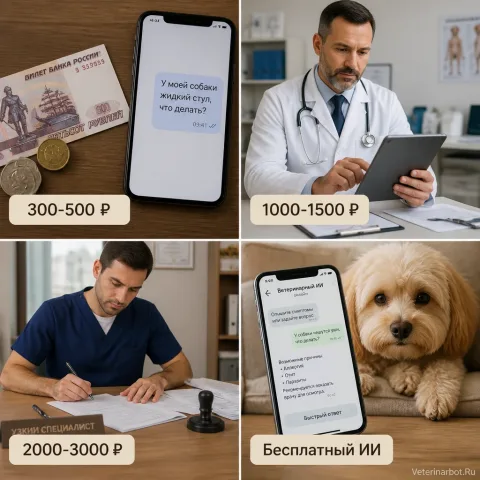 Почему онлайн-консультация ветеринара стоит 300-3000 рублей