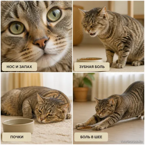 Кот не ест: 4 причины, о которых ты не подумаешь